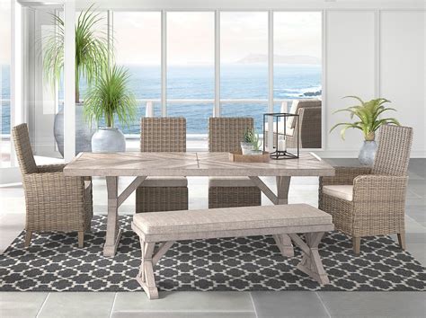 Beachcroft Outdoor Dining Set W Bench By Signature Design By Ashley