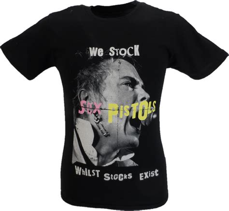 Mens Black Official We Stock The Sex Pistols T Shirt Ikon Original