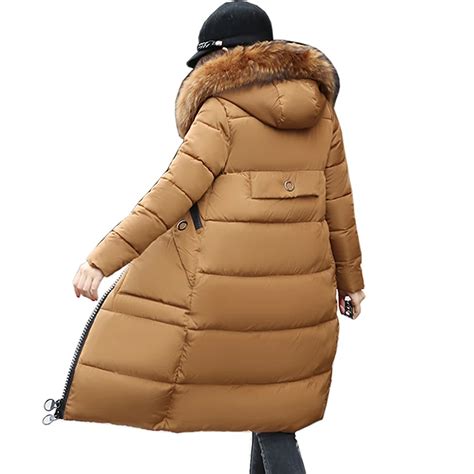 2018 Casual Coats New Thick Women Winter Jacket Big Fur Hooded Womens