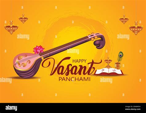 Happy Vasant Panchami Puja Of India Vector Illustration Design Stock Vector Image And Art Alamy