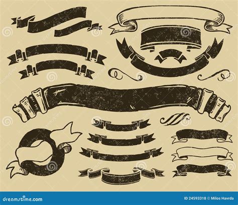 Vintage Ribbons Set Stock Vector Illustration Of Banners 24593318