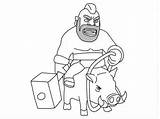 Clash Royale Clans Hog Colorear Rider Para Dibujos Drawing Draw Characters Imprimir Genes Imã Getdrawings Montapuercos sketch template