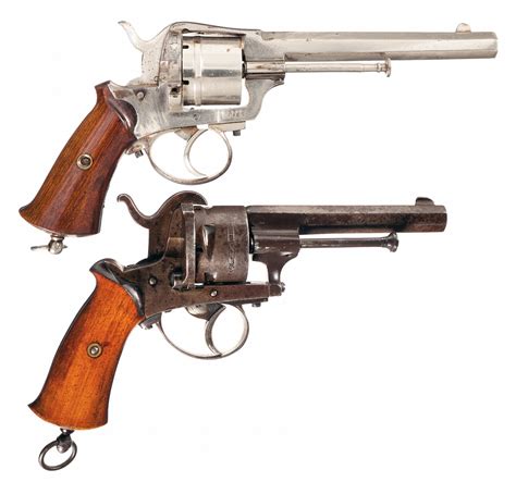Collectors Lot Of Two Double Action Pinfire Revolvers A