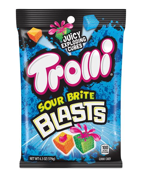 Trolli Sour Brite Blasts Juicy Exploding Cubes Gummi Candies 63 Oz