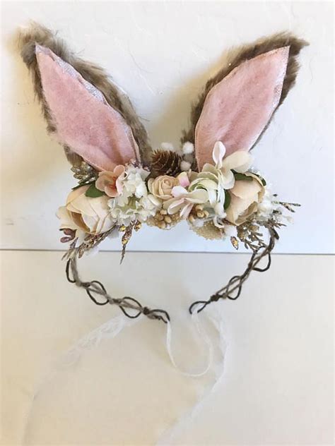 Woodland Bunny Headband Bunny Headband Bunny Ears Easter Easter