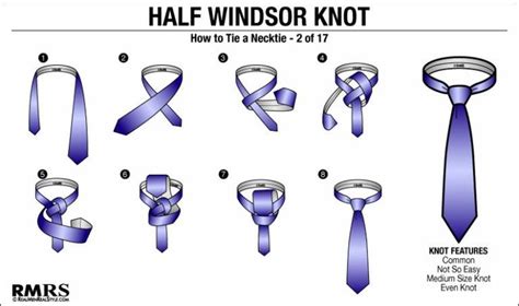 How To Tie A Half Windsor Knot Infographic Half Windsor Tie Knots