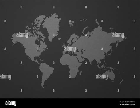 White World Map Isolated On Black Wall Background Stock Photo Alamy