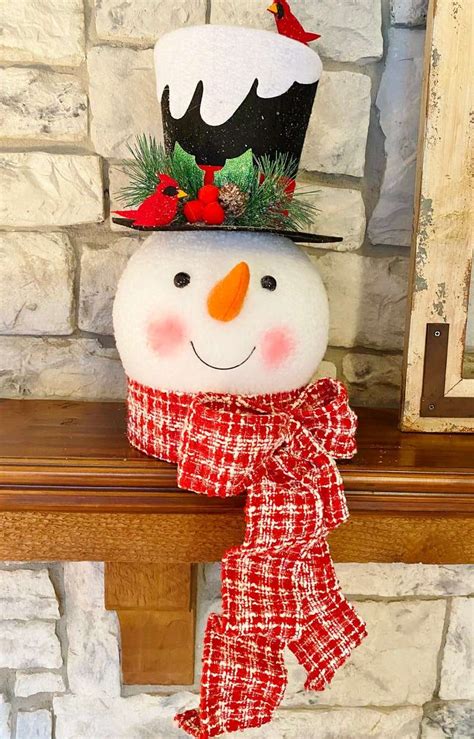 Snowman Head Tree Topper Timeless Floral Boutique