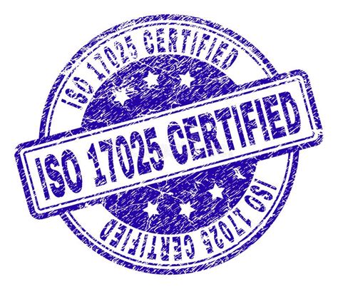 Iso 17025 Certified Caption On Blue And Red Rectangle Buttons Stock