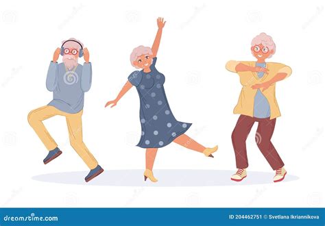 Old Dancing People An Elderly Man And Woman Senior Age Person Dance