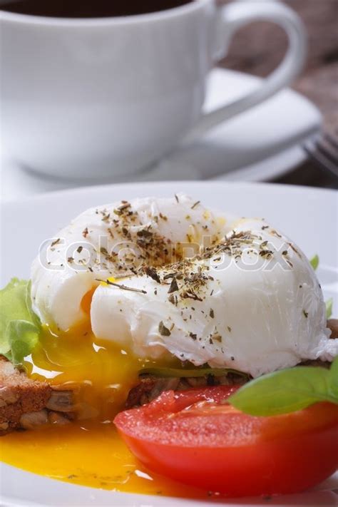 Breakfast Of Poached Eggs On A Plate Stock Image Colourbox