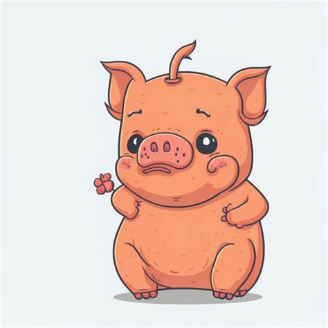 Premium Vector Vector Illustration Of Cute Pig Cartoon Sitting