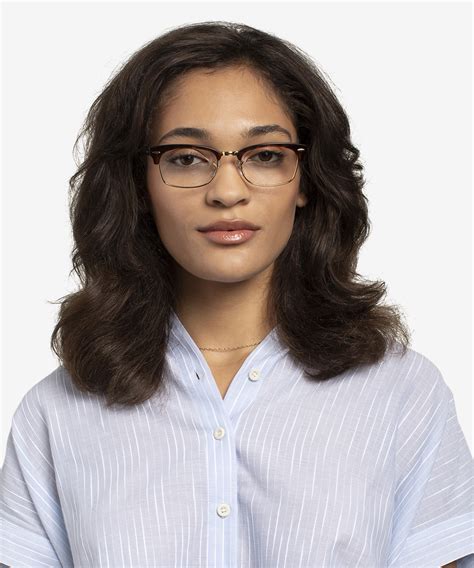 Ray Ban Clubmaster Square Browline Tortoise And Gold Frame Eyeglasses Eyebuydirect Canada