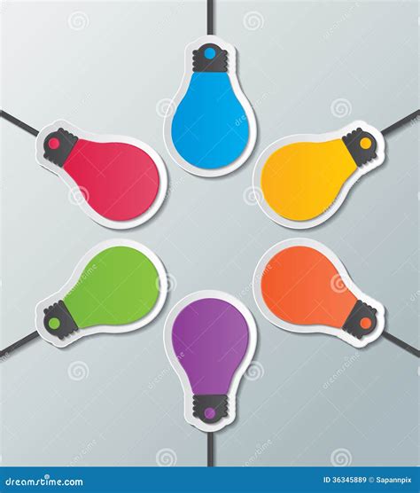 Paper Bulb Infographic Template Stock Vector Illustration Of Orange