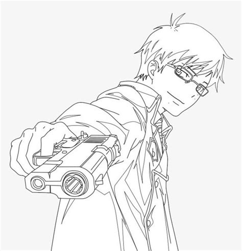 Anime Boy With Gun Drawing Santinime