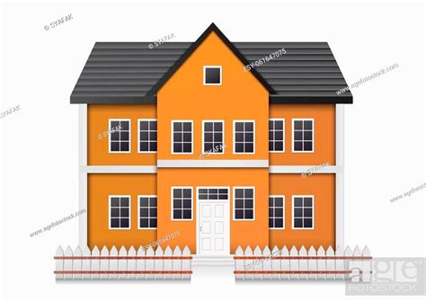 Realistic House Front View Vector Illustration Stock Vector Vector