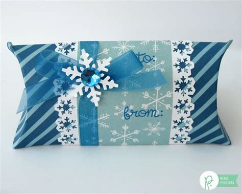 Snippets By Mendi Pebbles Winter Themed Snowflake T Bag And Pillow Box