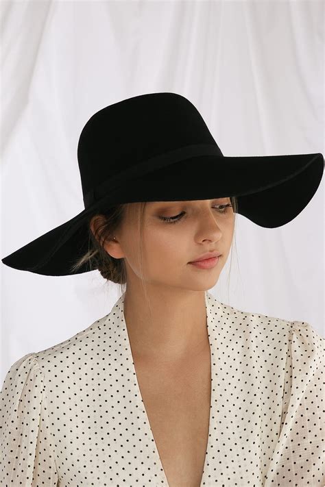 Carmine Black Wool Floppy Hat Women Hats Fashion Hat Fashion