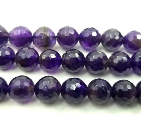 Aaa Finest Natural Amethyst Faceted 6mm 8mm 10mm Round Beads Micro