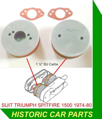 2 X 1½” Su Hs4 Carbs Air Filters Gaskets For Triumph Spitfire 1500