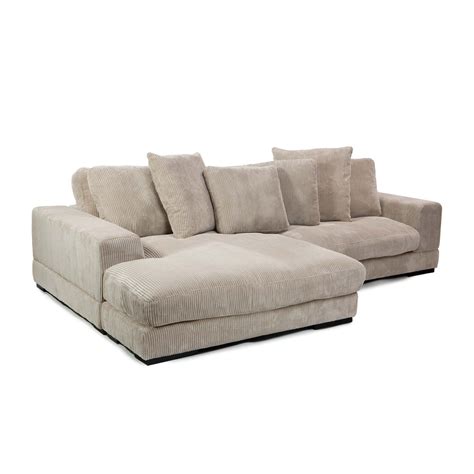 Moes Home Collection Plunge Reversible Corduroy Sectional Sofa Moes