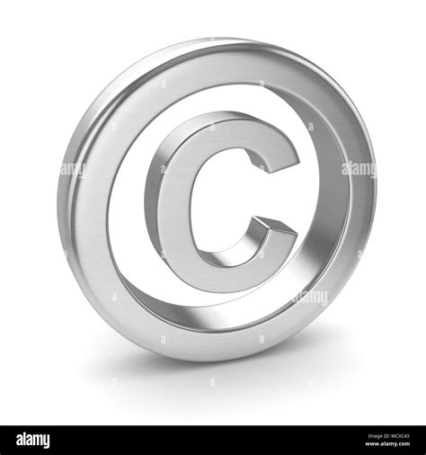 Chrome Copyright Icon This Is A 3d Rendered Computer Generated Image