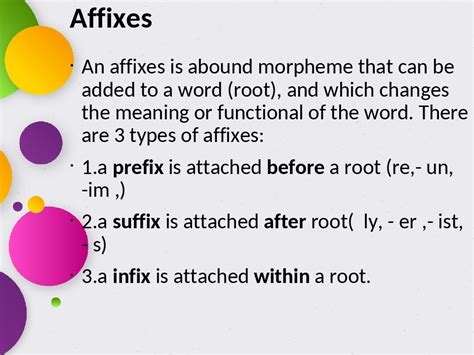 Inflexional morphemes always function grammatically in english and, without exception, they are all suffixes. Types of Morpheme 6 grade