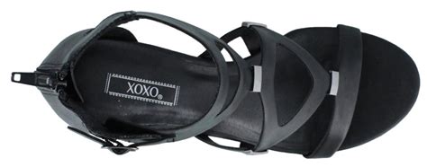 Xoxo Women S See Mid Heel Wedge Sandal Black M Walmart Com