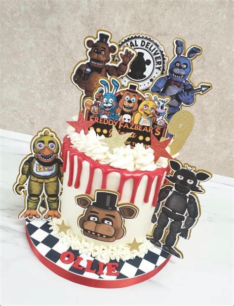 Five Nights At Freddys Cake Topper Set Five Night At Freddys Cake Freddy S Cake Topper Fnaf