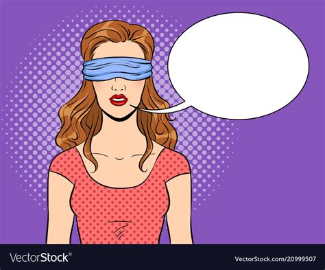 Blindfolded Girl Pop Art Royalty Free Vector Image