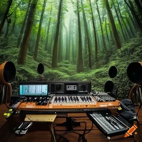 Music recording studio with acoustic recording equipment inside the ...