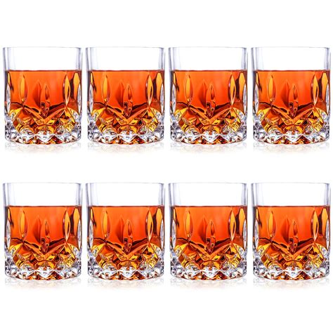 Buy Qummfa Whiskey Glasses Set Of 8 Cocktail Glasses 10 Oz Old