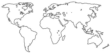 Free Printable Blank Outline Map Of World Png Pdf World Map With Outline World Map At Rs