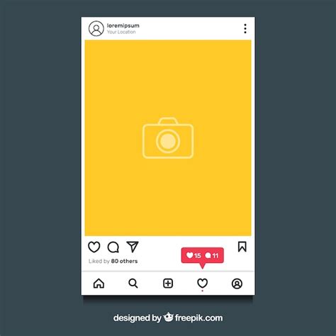 Free Vector Instagram Post Template With Notifications