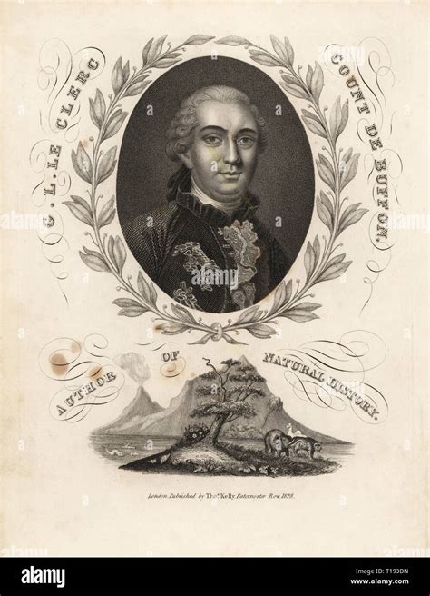 Portrait Of Count Georges Buffon Inside Laurel Garland Copperplate