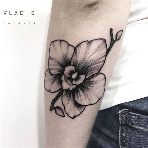 Black And White Orchid Tattoo