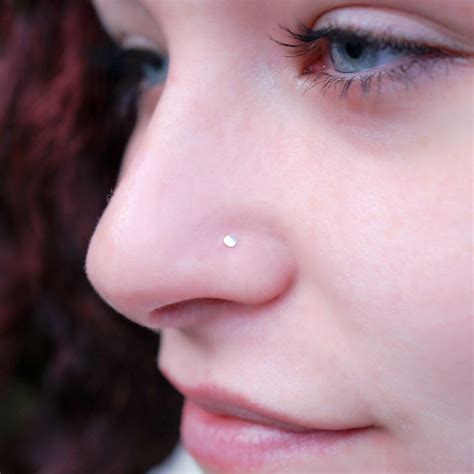 Flat Barely There Flush Flat To The Nose Stud Teeny Tiny Silver Spot