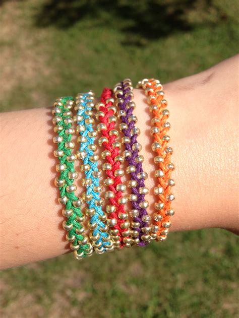 Diy Stackable Bracelets With Embroidery Thread And Beads Diy