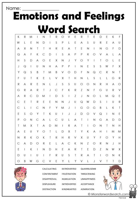 Feelings And Emotions Word Search Printable Printable Word Searches
