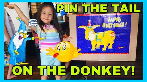 Pin The Tail On The Donkey Birthday Game Youtube