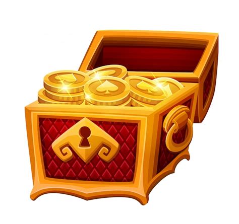 Premium Vector Golden Chest With Coins