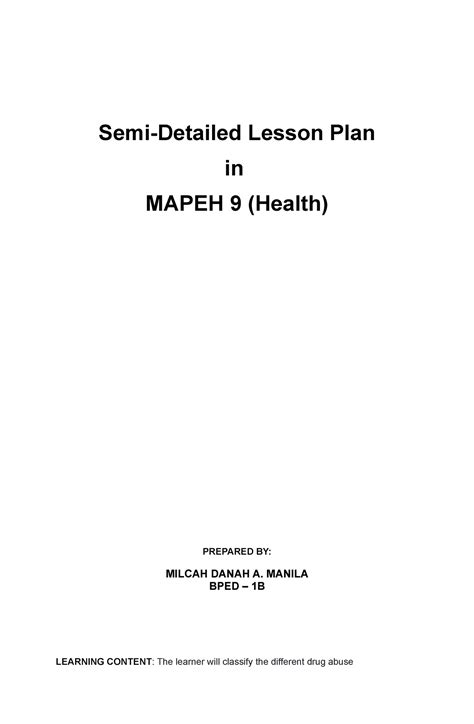 Mapeh 9 Arts Q1w2s1 Docx Semi Detailed Lesson Plan In Mapeh 9 Arts Vrogue