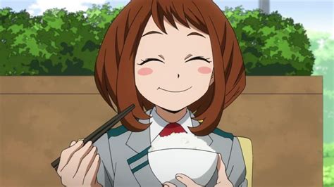 Uraraka Eating Rice Yeah Anime Films Anime Anime Life
