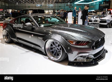 Geneva Switzerland March 7 2018 Custom Ford Mustang Sports Car