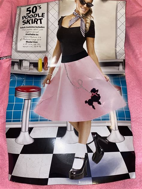 50s 50s Poodle Skirt Grease Adult Costume Medium La Gem