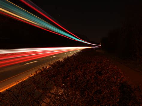 Long Exposure Light Trails Photography City Street Hd Wallpaper