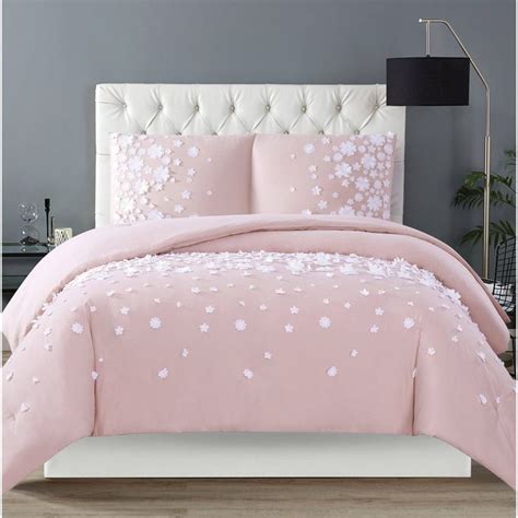 Christian Siriano Confetti Flowers Twin Extra Long Comforter Set Blush Pink Comforter Sets