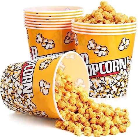 Tebery 12 Pack Plastic Popcorn Containers Reusable Popcorn