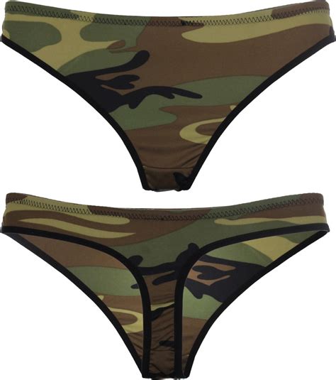 Womens Camo Sexy Panties Woodland Camouflage Underwear Army Military Thong Panties