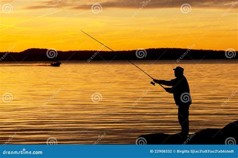 A Fisherman In Sunset Stock Photo Image Of Enjoyment 22908332